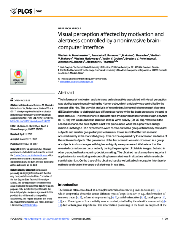 (PDF) Visual perception affected by motivation and alertness controlled ...