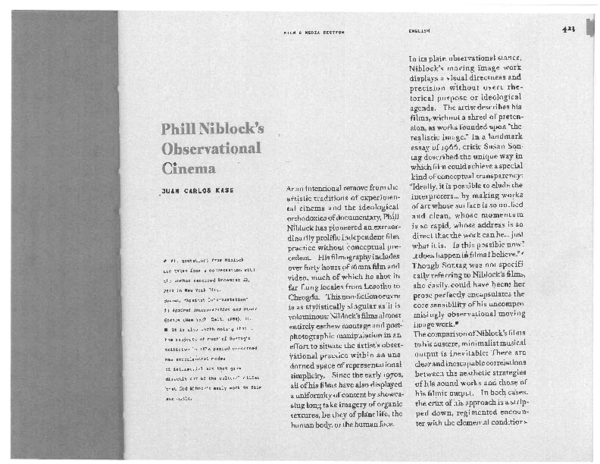 (PDF) Phill Niblock's Observational Cinema