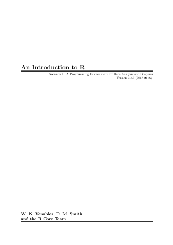 (PDF) An Introduction to R Notes on R: A Programming Environment for ...