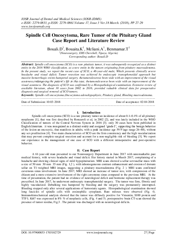 (PDF) Transnasal transsphenoidal endoscopic resection of spindle cell
