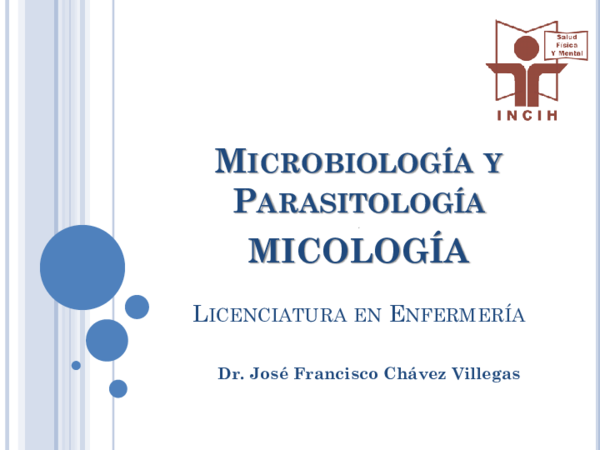 (PDF) MICROBIOLOGÍA Y PARASITOLOGÍA . MICOLOGÍA LICENCIATURA EN ENFERMERÍA