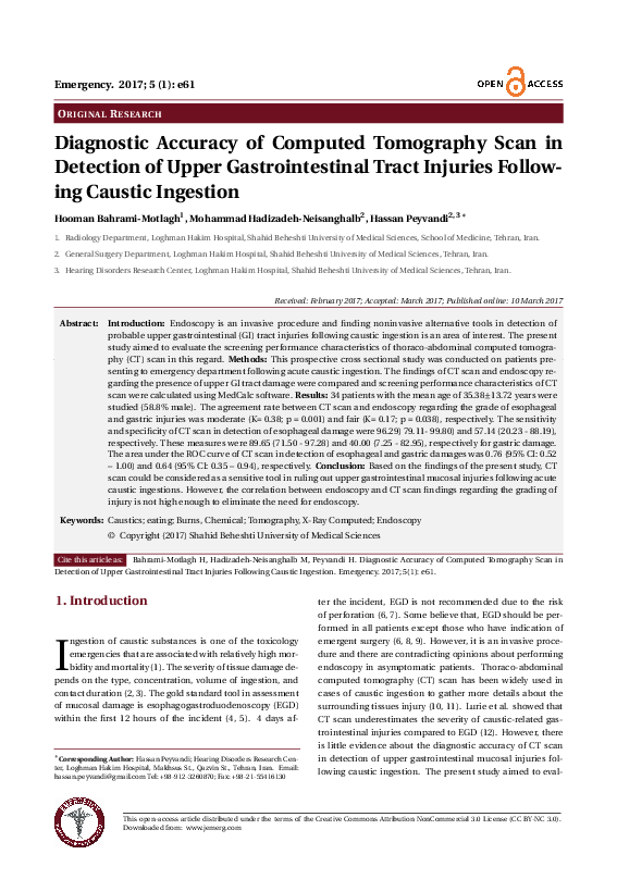 (PDF) Diagnostic Accuracy of Computed Tomography Scan in Detection of ...
