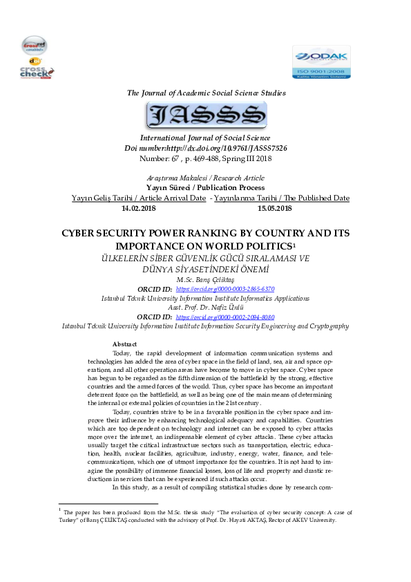 Pdf Cyber Security Power Ranking By Country And Its Importance On