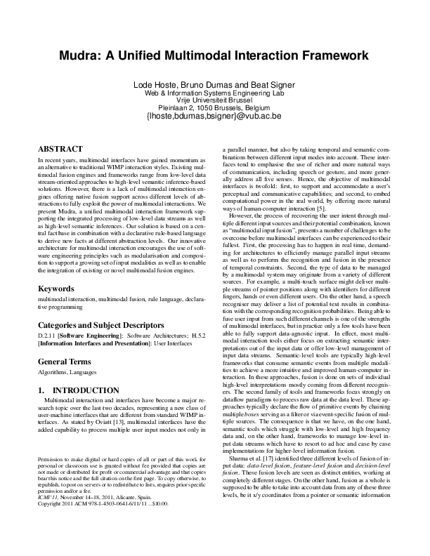 (PDF) Mudra: A Unified Multimodal Interaction Framework