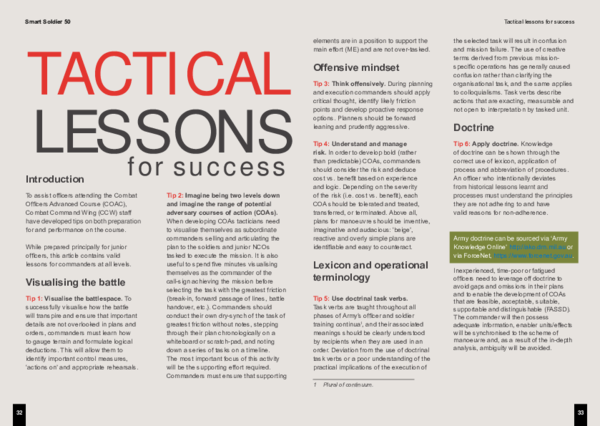 (PDF) Tactical Lessons for Success