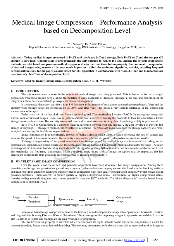 (PDF) Medical Image Compression – Performance Analysis based on ...