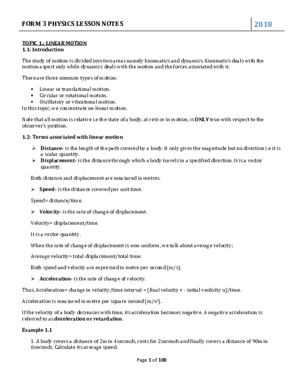 (DOC) FORM 3 PHYSICS NOTES-