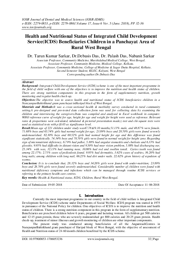 (PDF) Health and Nutritional Status of Integrated Child Development ...