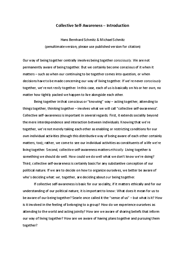 Self awareness paper examples image