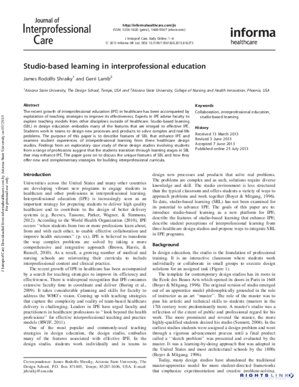 Interprofessional learning pdf picture