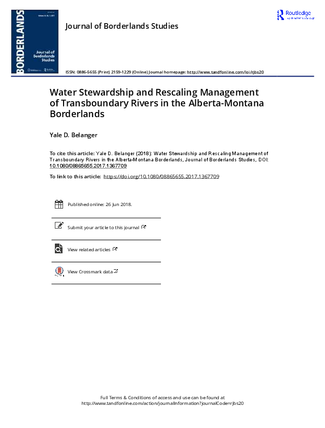 (PDF) “Water Stewardship and Rescaling Management of Transboundary ...