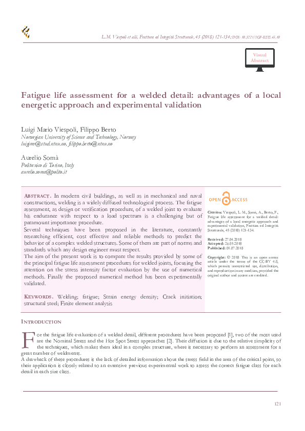 (PDF) Fatigue life assessment for a welded detail: advantages of a ...
