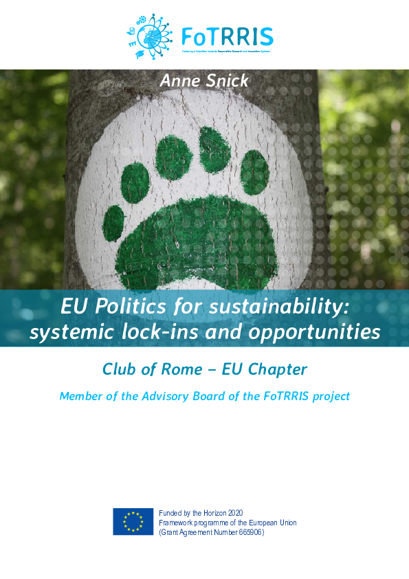 (PDF) EU Politics for sustainability: systemic lock-ins and opportunities