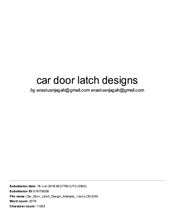 (PDF) car door latch designs marie Academia.edu