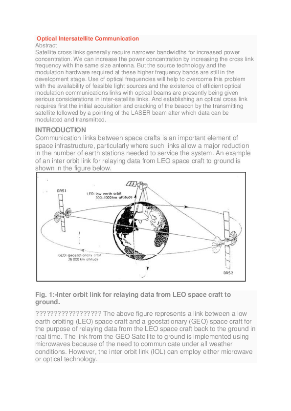 (DOC) Optical Intersatellite Communication amal biju Academia.edu