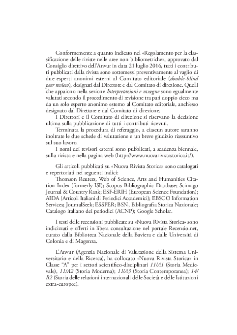 Ritorno al passato. I Manin: dal contado fiorentino alle glorie della Serenissima, in «Nuova Rivista Storica», CII/2 (2018), pp. 611-636.