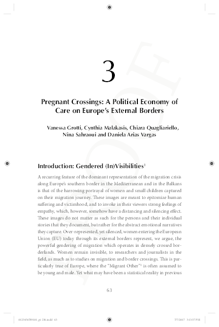 (PDF) Pregnant Crossings: A Political Economy of Care on Europe's ...