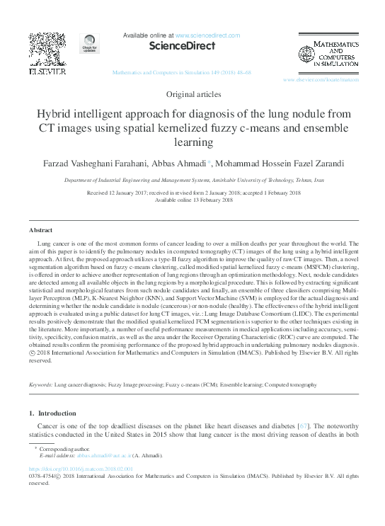 (PDF) Hybrid intelligent approach for diagnosis of the lung nodule from ...