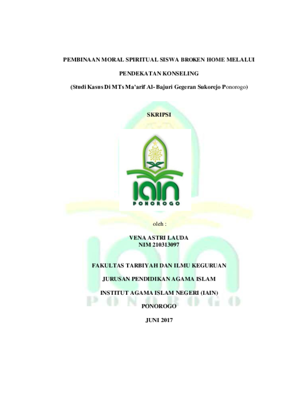 Pdf Pembinaan Moral Spiritual Siswa Broken Home Melalui Rizal Rizka Academia Edu
