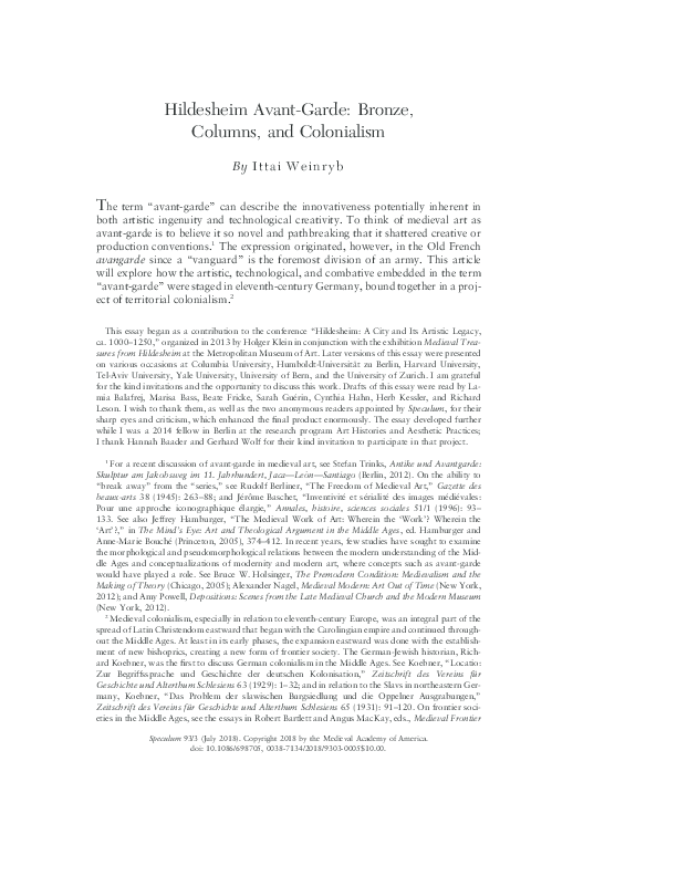 Hildesheim Avant-Garde: Bronze, Columns, and Colonialism