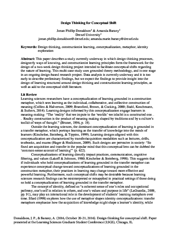 (PDF) Design Thinking for Conceptual Shift