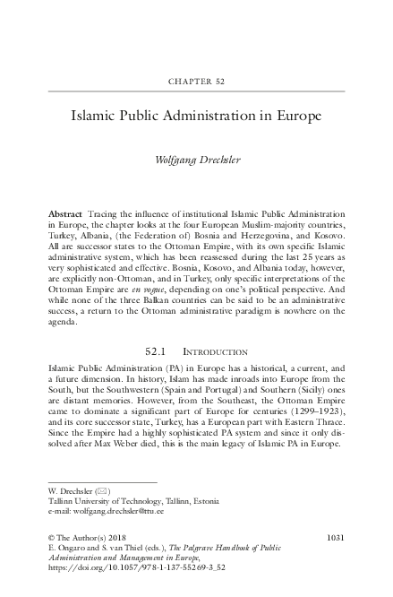 (PDF) Islamic Public Administration in Europe