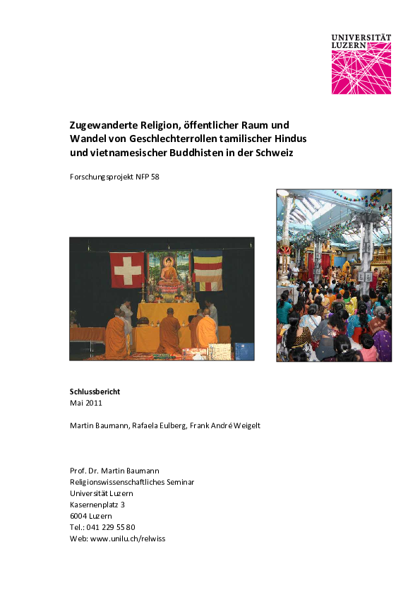 Zugewanderte Religion, öffentlicher Raum und Wandel von Geschlechterrollen tamilischer Hindus und vietnamesischer Buddhisten in der Schweiz