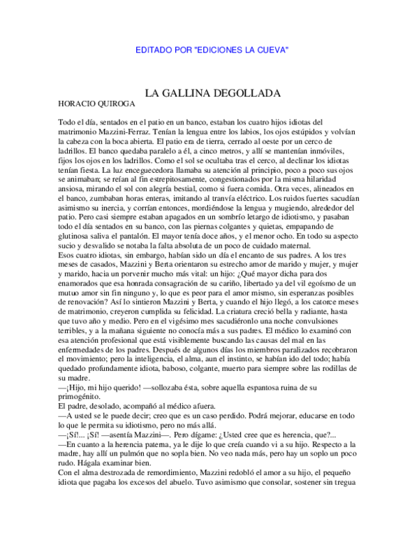 (PDF) Este documento ha sido descargado de LA GALLINA DEGOLLADA Keiber Pabon Academia.edu