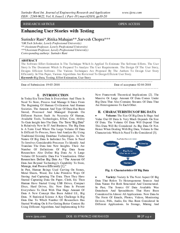 (PDF) Enhancing User Stories with Testing