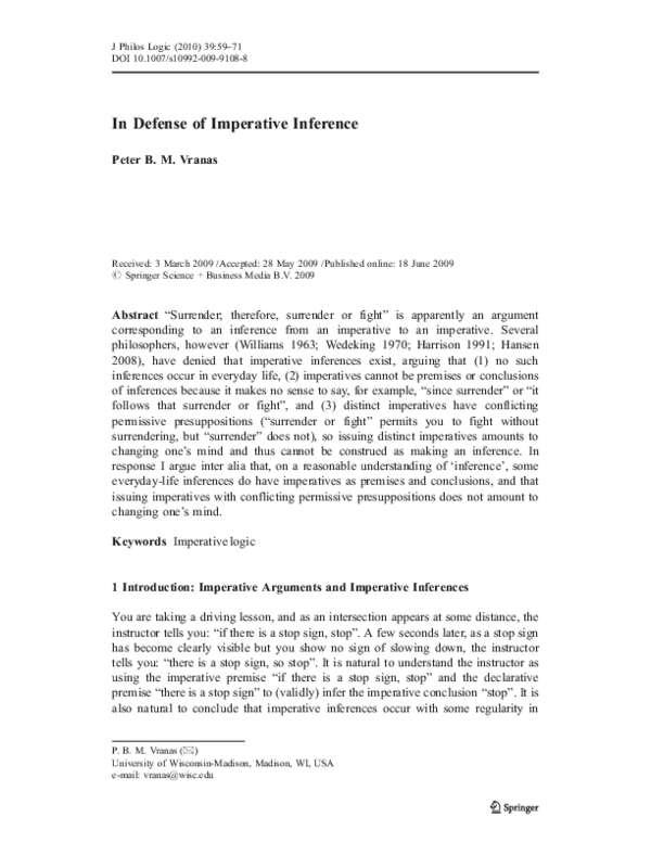 (PDF) In Defense of Imperative Inference