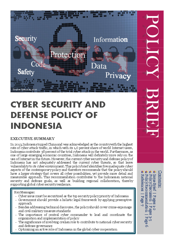 (PDF) CYBER SECURITY AND DEFENSE POLICY OF INDONESIA EXECUTIVE SUMMARY
