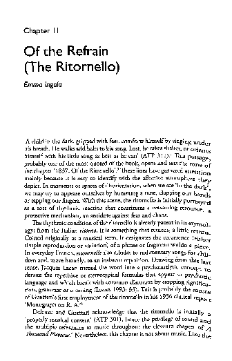 (PDF) Of the Refrain (The Ritornello)