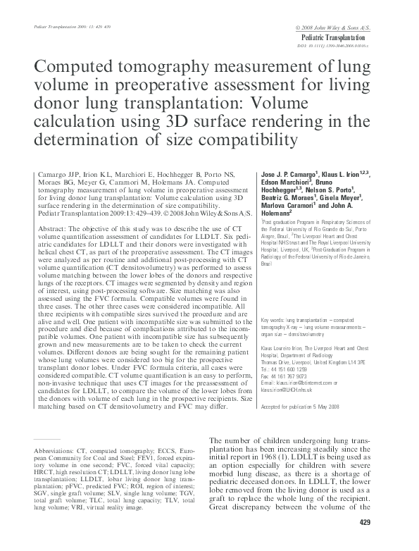 (PDF) Computed tomography measurement of lung volume in preoperative ...