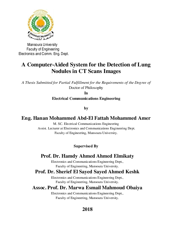 (PDF) A Computer-Aided System for the Detection of Lung Nodules in CT ...