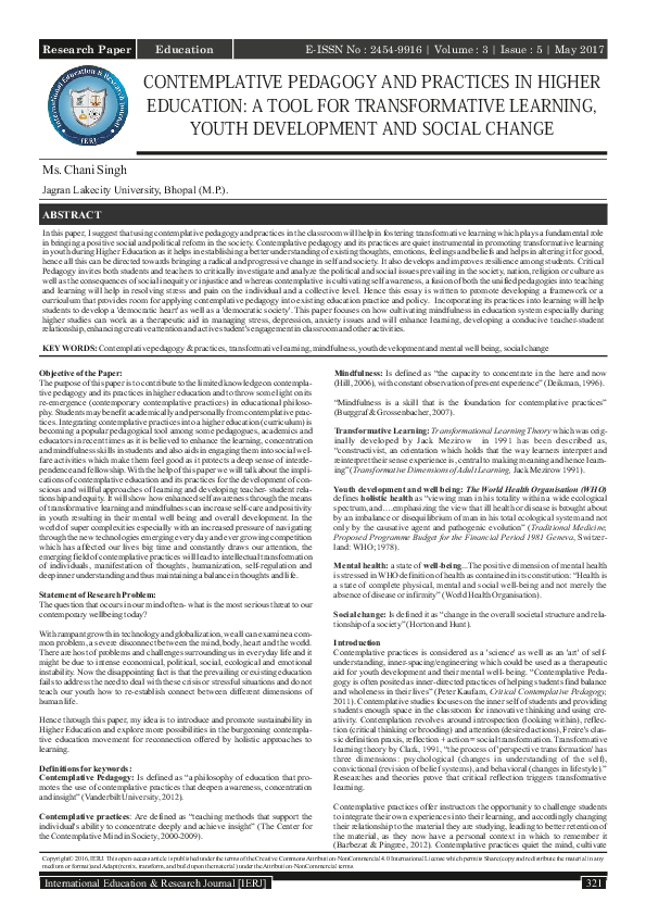 What is contemplative education picture