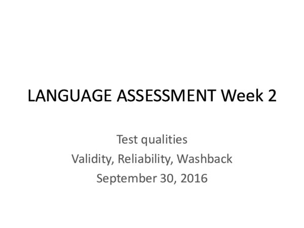 (PPT) LANGUAGE ASSESSMENT WEEK 2