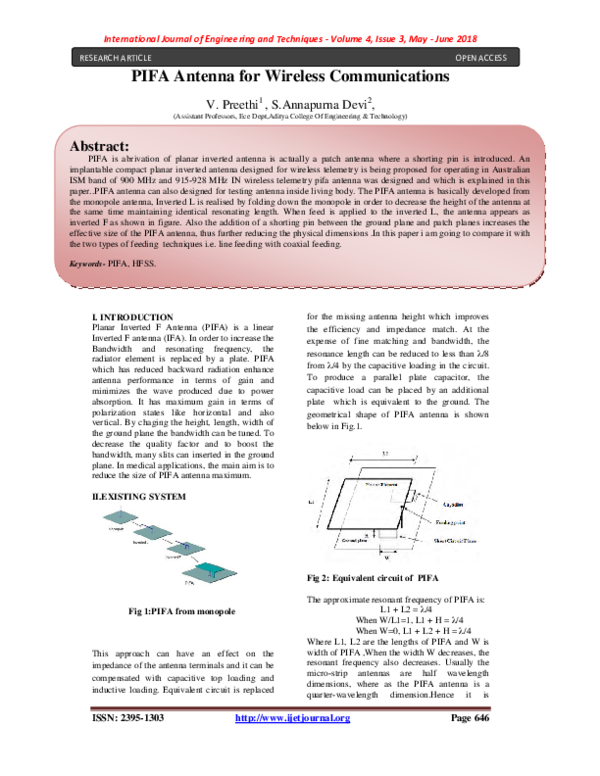 (PDF) PIFA Antenna for Wireless Communications