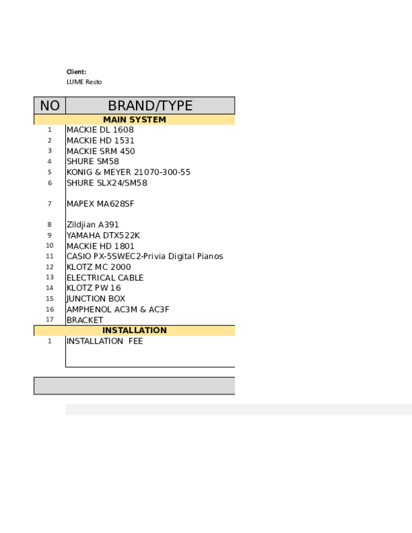 (XLS) QUOTATION SOUNDSYSTEM II panca 42 Academia.edu