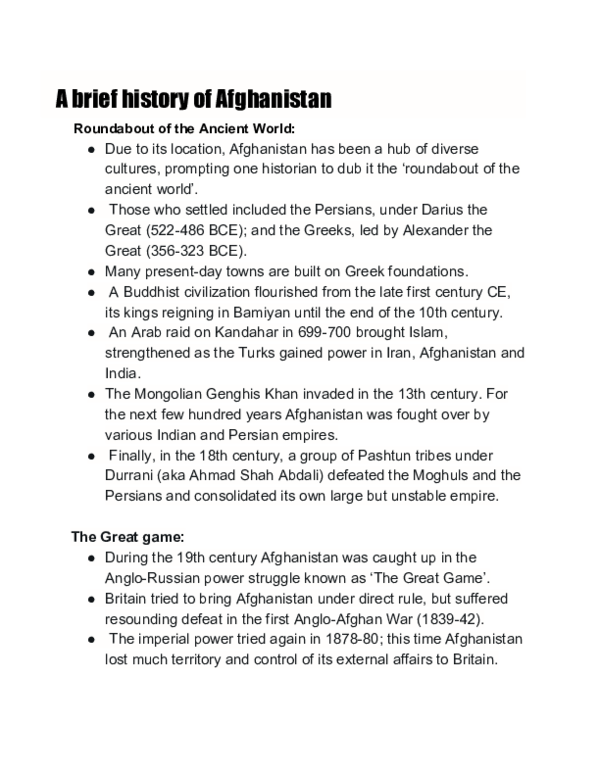 (PDF) A brief history of Afghanistan aakansha jaimini Academia.edu