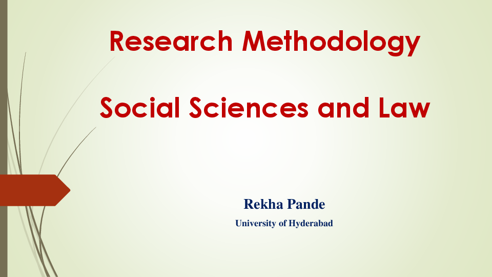 (PPT) Social Sciences, law,Research methodology.pptx Rekha Pande
