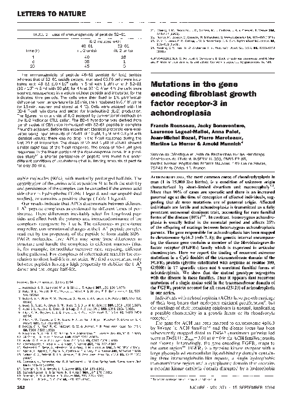 (PDF) Mutations in the gene encoding fibroblast growth factor receptor ...