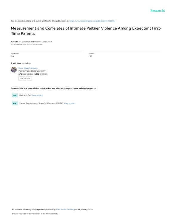 (PDF) Measurement and Correlates of Intimate Partner Violence Among ...