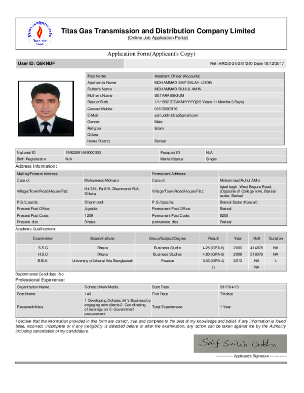 (PDF) Titas Gas Transmission and Distribution Company Limited