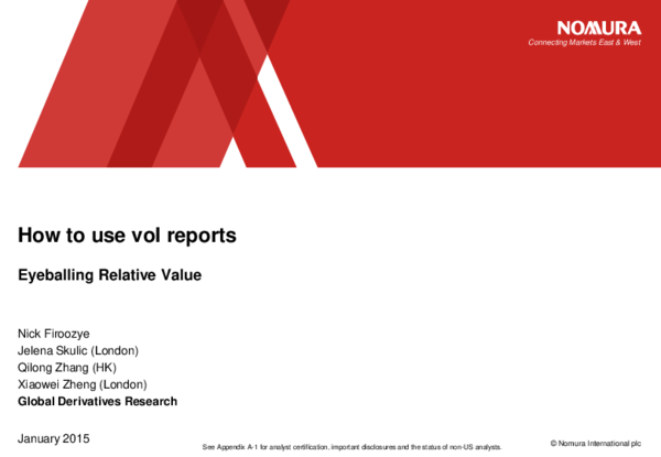 (PDF) Eyeballing Relative Value How to use vol reports