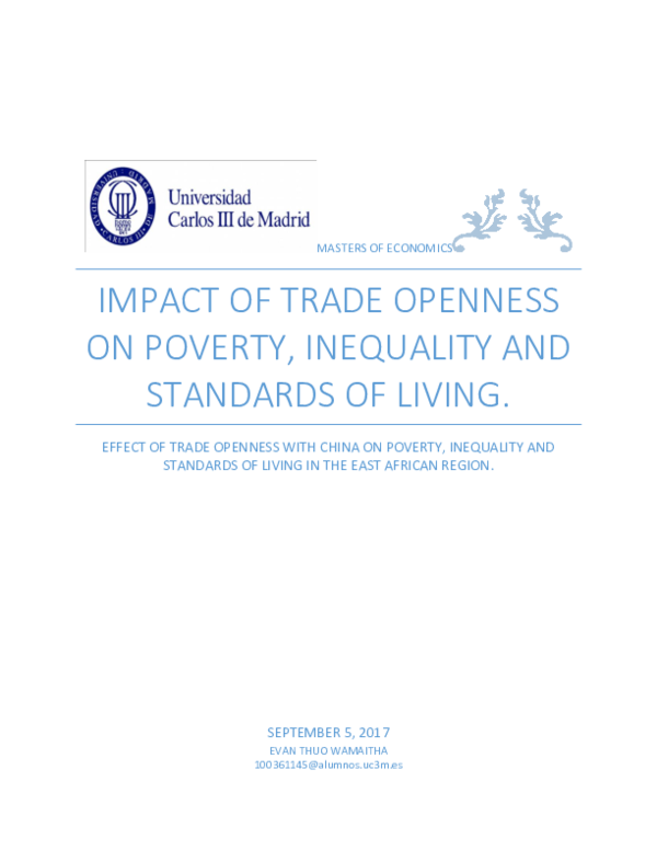 (PDF) IMPACT OF TRADE OPENNESS ON POVERTY, INEQUALITY AND STANDARDS OF ...