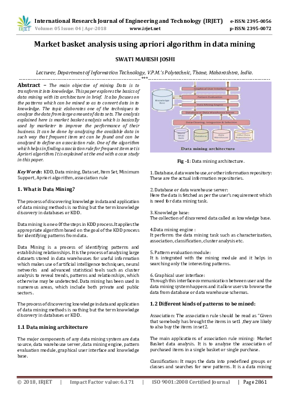 (PDF) Market basket analysis using apriori algorithm in data mining