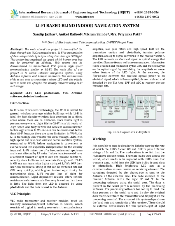 (PDF) LI-FI BASED BLIND INDOOR NAVIGATION SYSTEM