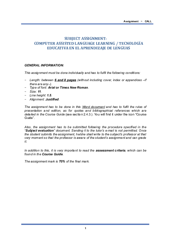 (DOC) COMPUTER ASSISTED LANGUAGE LEARNING / TECNOLOGÍA EDUCATIVA EN EL ...