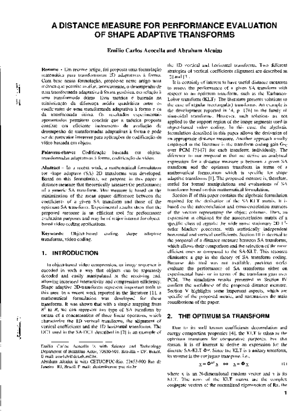 (PDF) A DISTANCE MEASURE FOR PERFORMANCE EVALUATION OF SHAPE ADAPTIVE ...