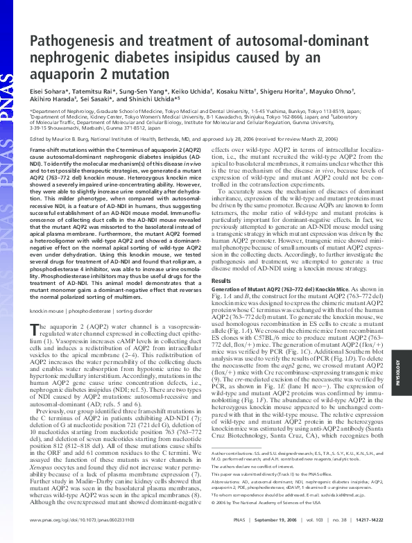 (PDF) Pathogenesis and treatment of autosomal-dominant nephrogenic ...